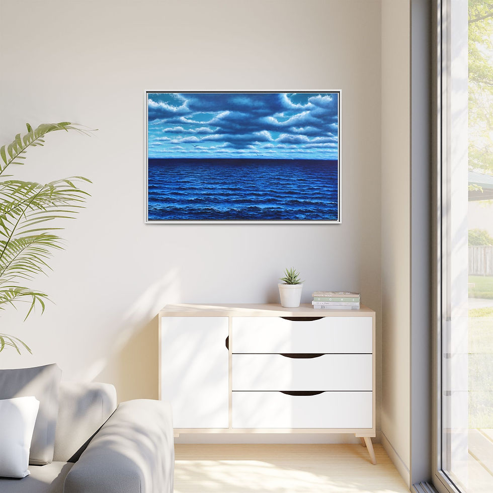 Thumbnail: Infinite Ocean - print on canvas with frame