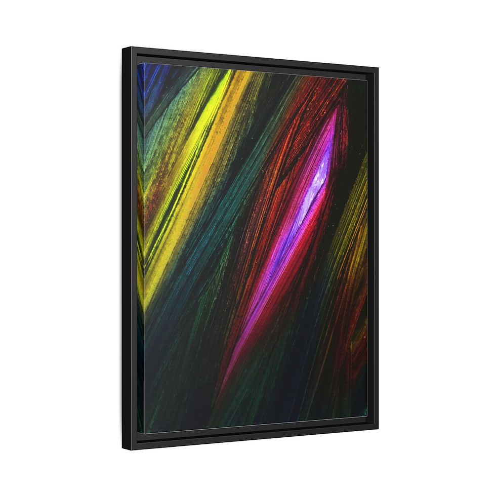 Thumbnail: Blue Purple Yellow Tunnel - Print on canvas - 46cm x 61cm - Framed (3 colors)