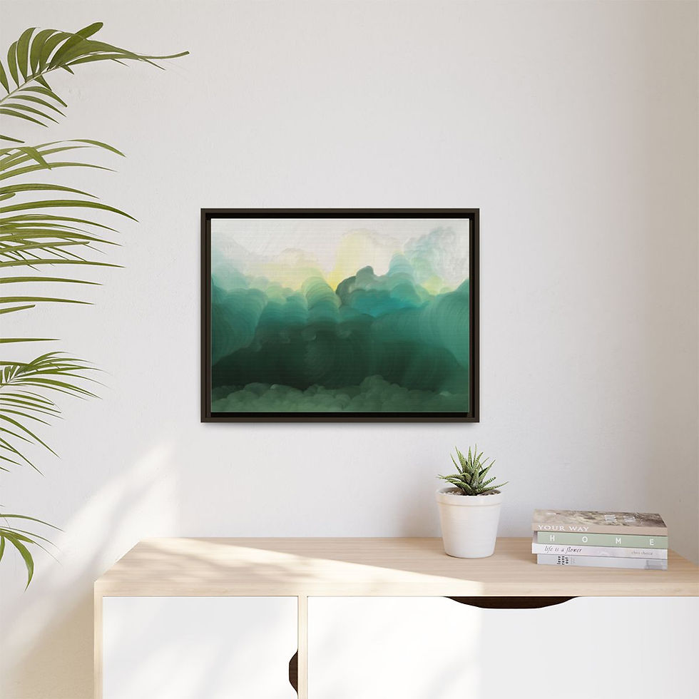 Thumbnail: Rising Above Clouds - Print on canvas 46cm x 61cm - Framed (3 colors)