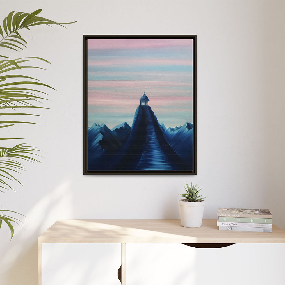 Thumbnail: Mountains Break Point - Print on Canvas _Framed (3 colors) 61/76cm