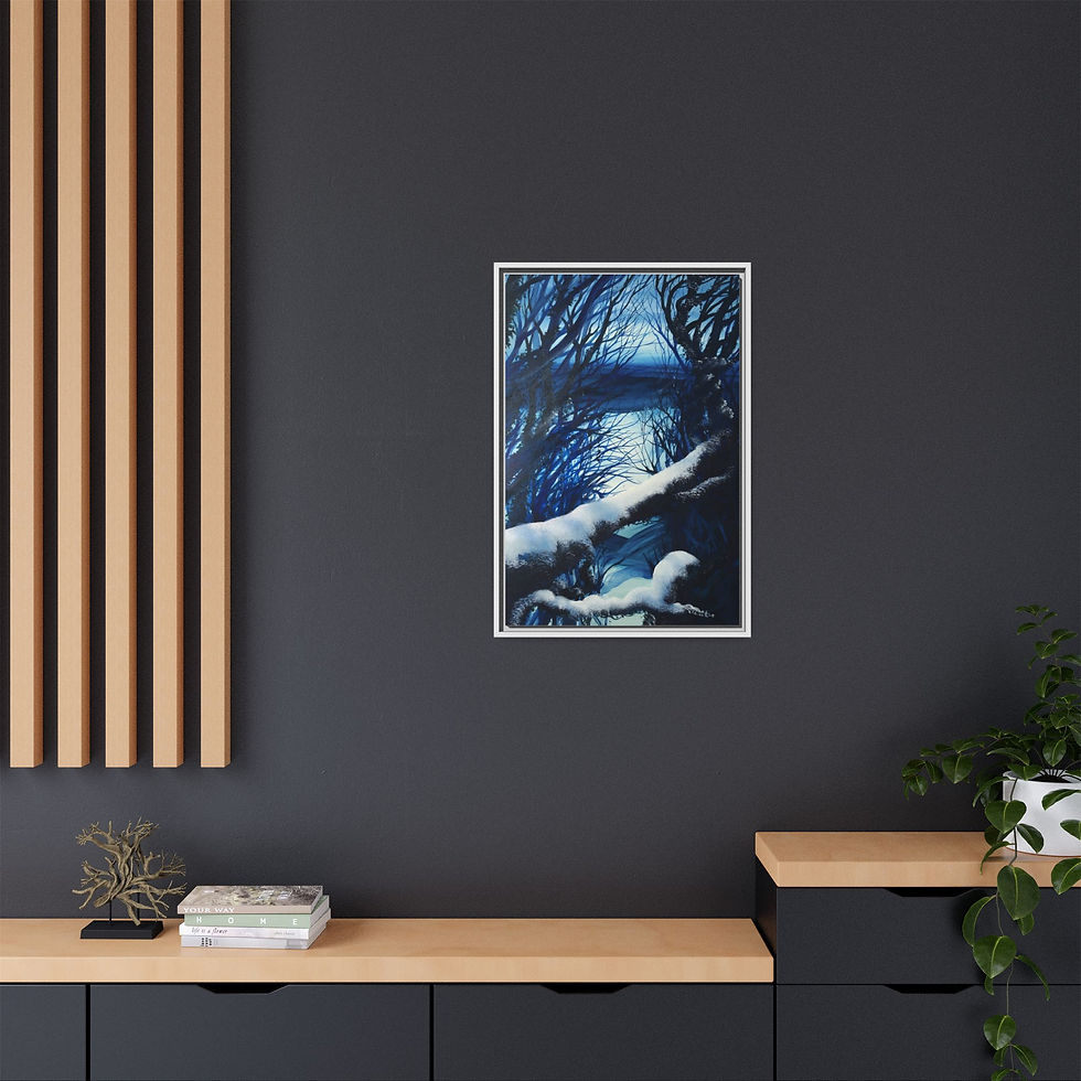 Miniatura: Magical Winter Forest - Matte Canvas, Framed (3 - color)