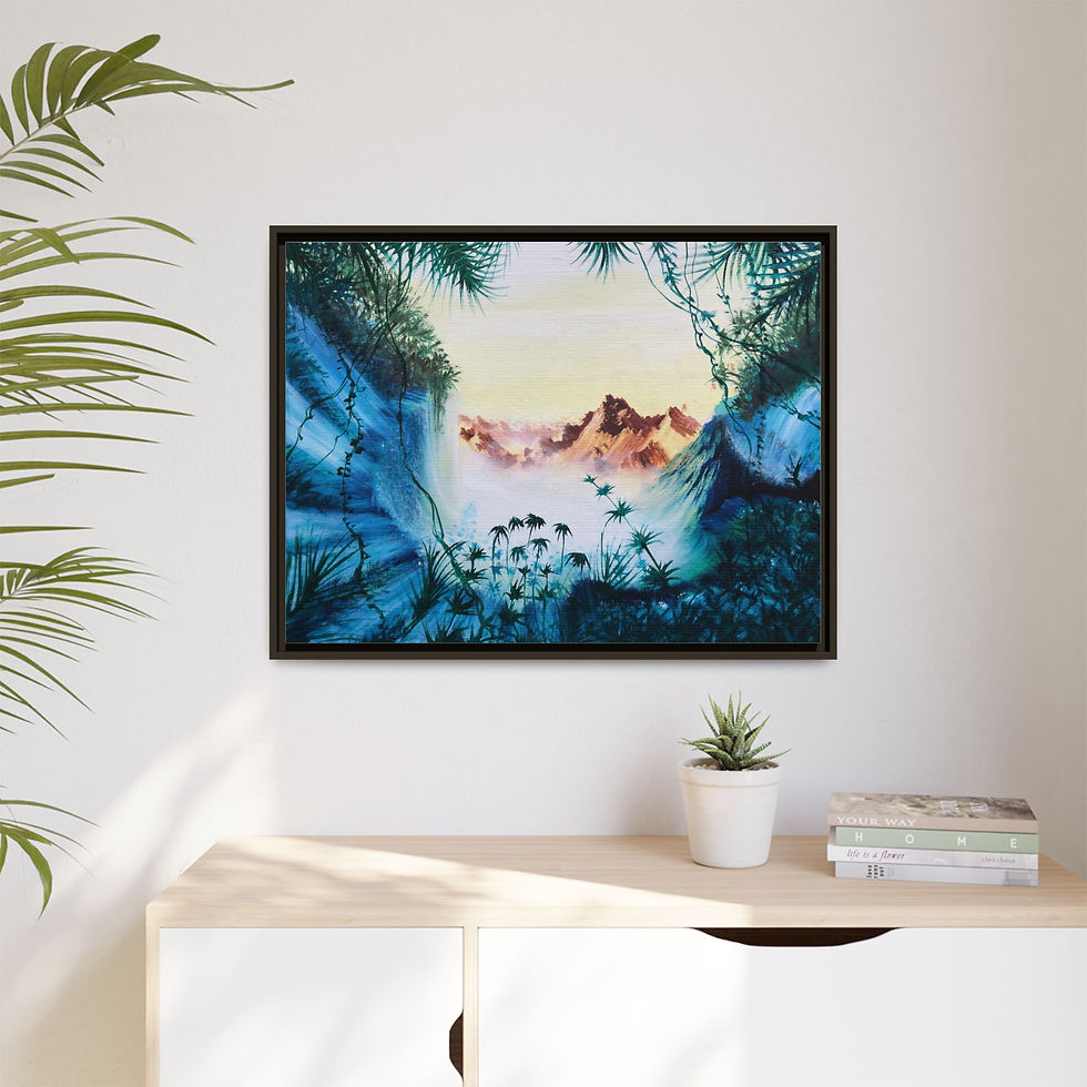 Miniatura: Jungle_waterfall in the Morning - Print on Canvas _Framed (3 colors) 