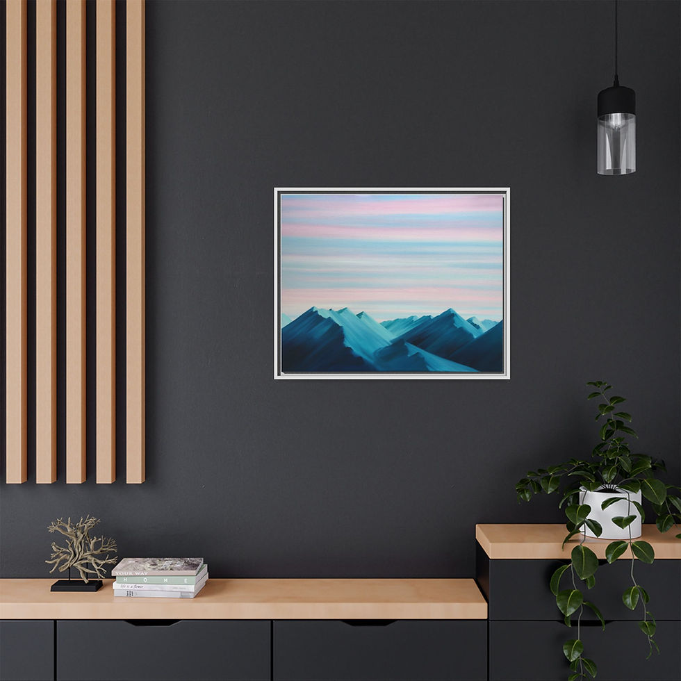 Thumbnail: Morning in the Mountains - Print on Canvas _Framed (3 colors) 