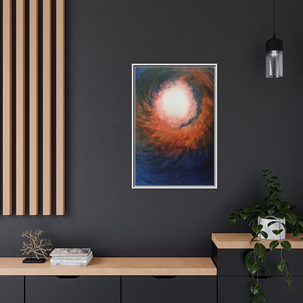 Miniatura: Orange Blue Tunnel - Print on canvas 91cm x 61cm - Framed (3 colors)
