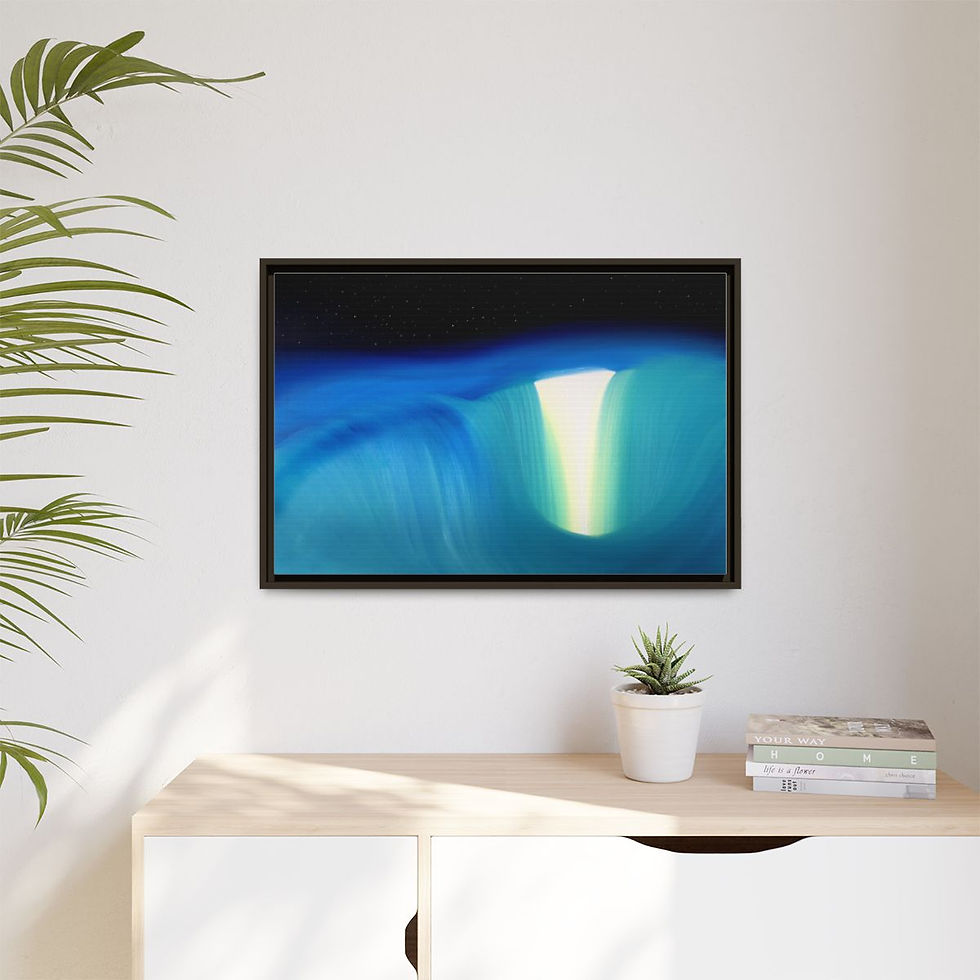 Thumbnail: Waterfall of Eternity - Print on canvas - 76cm x 51cm - Framed (3 colors)