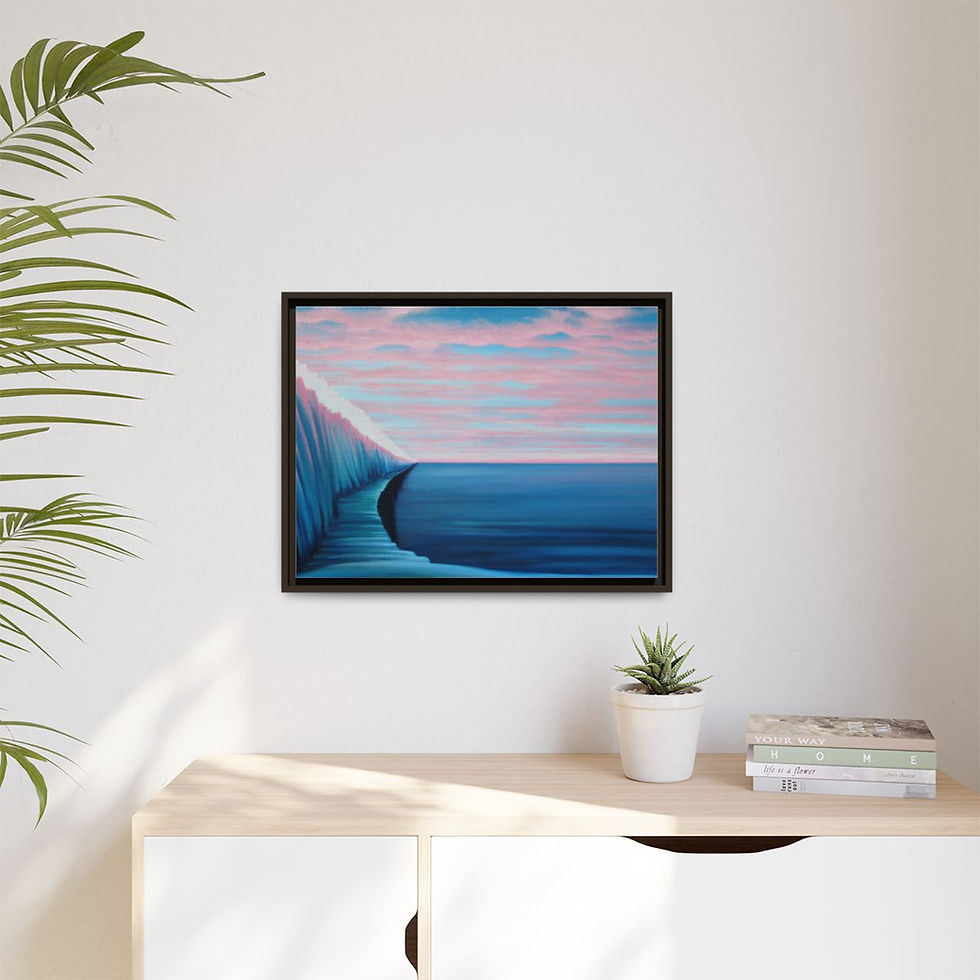 Miniatura: Ocean View Wall - Matte Canvas, Framed (Multi-color)