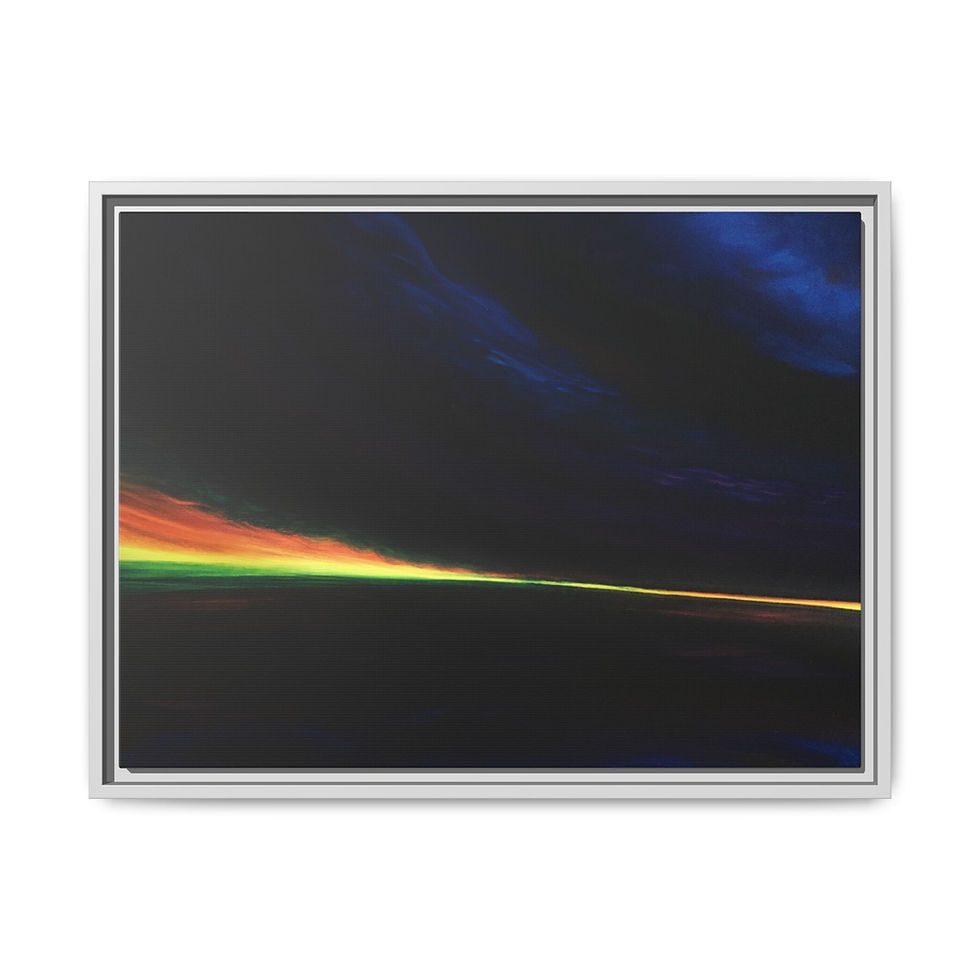 Thumbnail: Sunset in Space - Journey to the Light - Print on Canvas _Framed (3 colors)