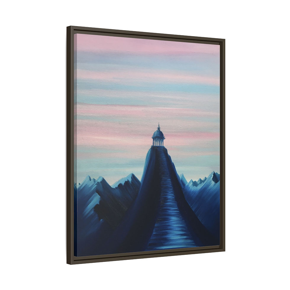Thumbnail: Mountains Break Point - Print on Canvas _Framed (3 colors) 61/76cm
