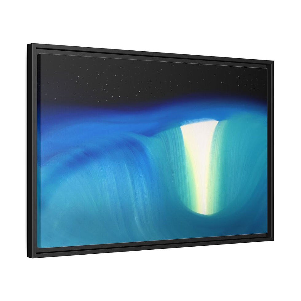Thumbnail: Waterfall of Eternity - Print on canvas - 76cm x 51cm - Framed (3 colors)