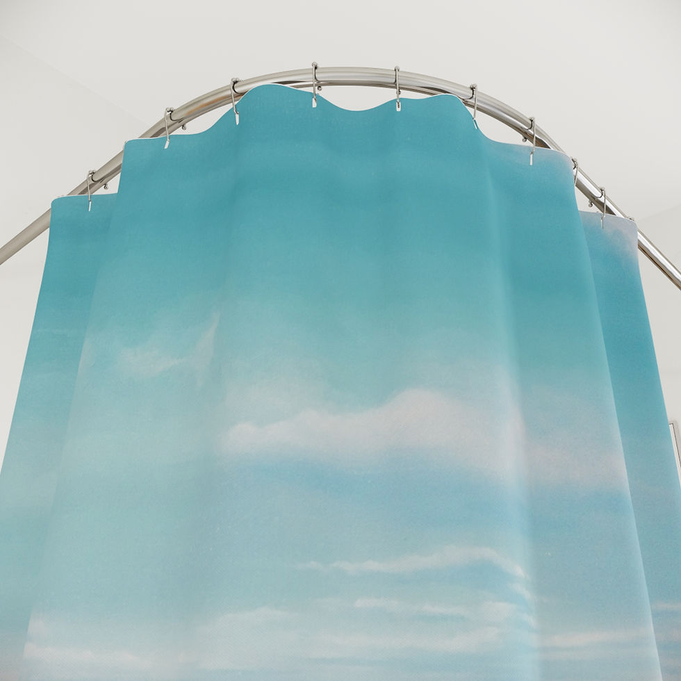 Miniature : Ocean View Shower Curtain - Home Decor for Tranquil Bathrooms