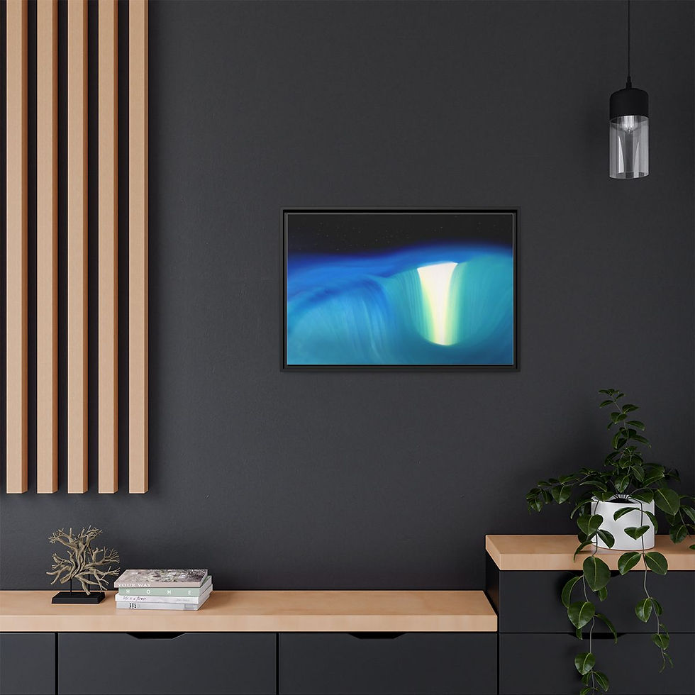 Thumbnail: Waterfall of Eternity - Print on canvas - 76cm x 51cm - Framed (3 colors)