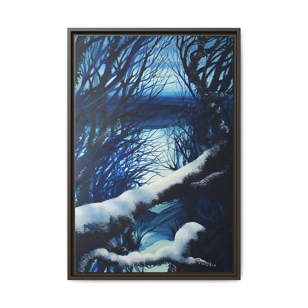 Miniatura: Magical Winter Forest - Matte Canvas, Framed (3 - color)