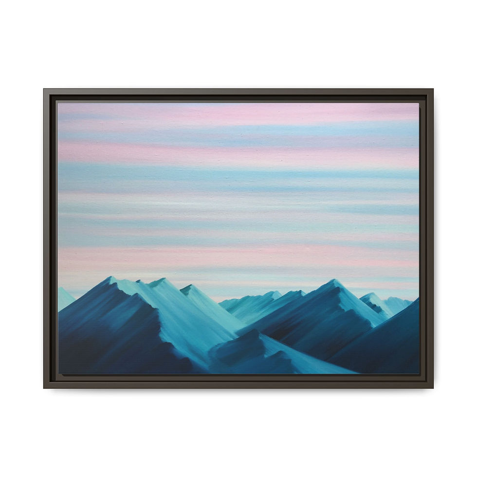 Thumbnail: Morning in the Mountains - Print on Canvas _Framed (3 colors) 