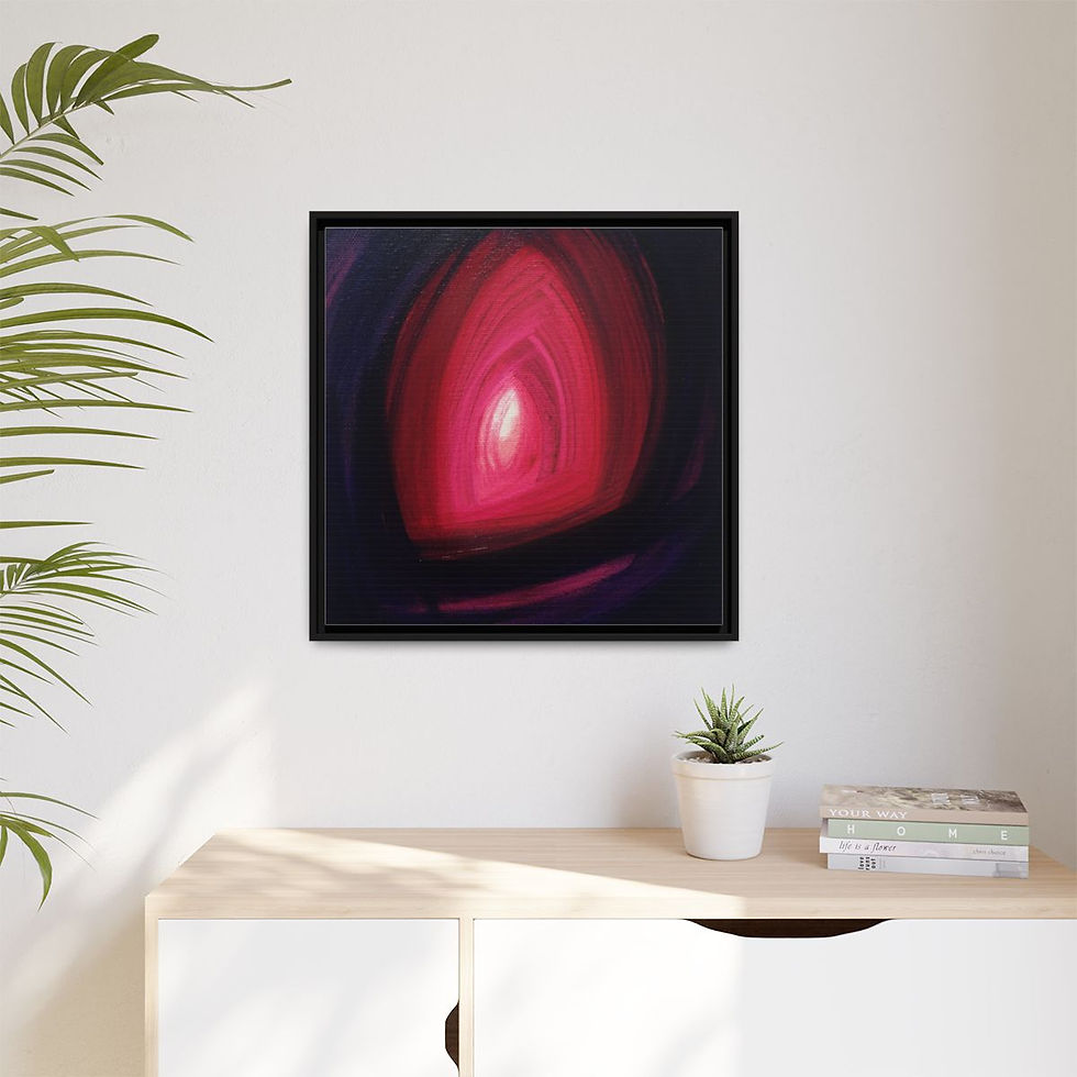 Thumbnail: Red and Blue Square Tunnel 3 - 61cm x 61cm - Framed (3 colors)