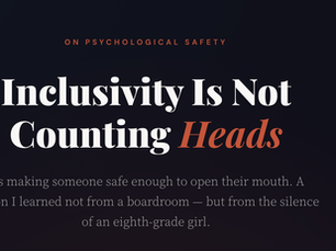 Inclusivity Is Not Counting Heads.