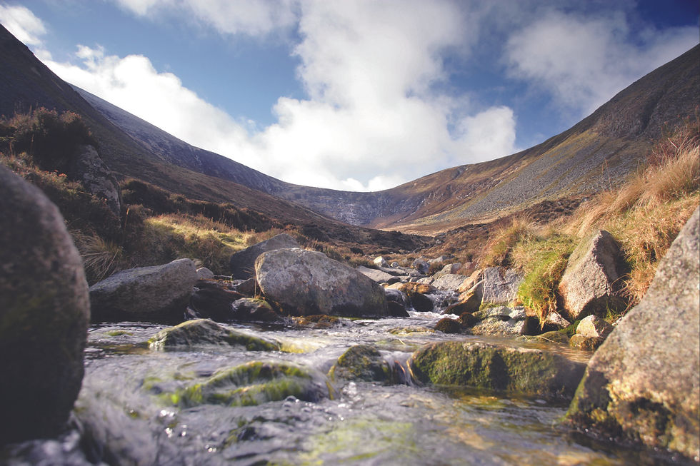 A view of a river in the Mourne Mountains.