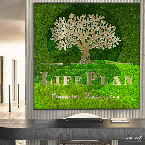 Moss Logo, Moss Wall Art, An Illuminated Moss Sign that brings the outdoors in