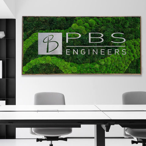 Moss Logo, Mixed Moss Wall for PBS Engineers