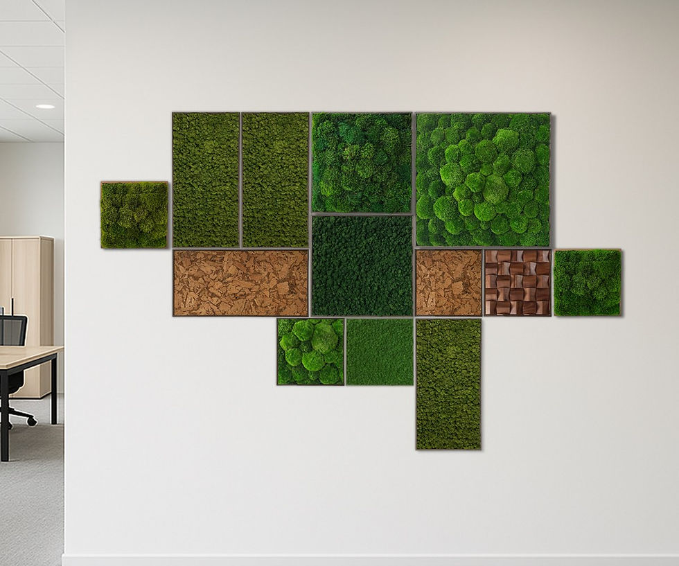 Acoustic moss panels with NRC 1.01 using preserved natural moss
