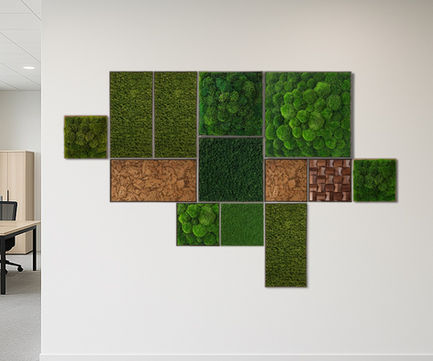 Acoustic moss panels with NRC 1.01 using preserved natural moss