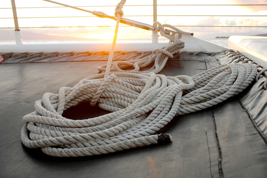 Corde de bateau enroulée