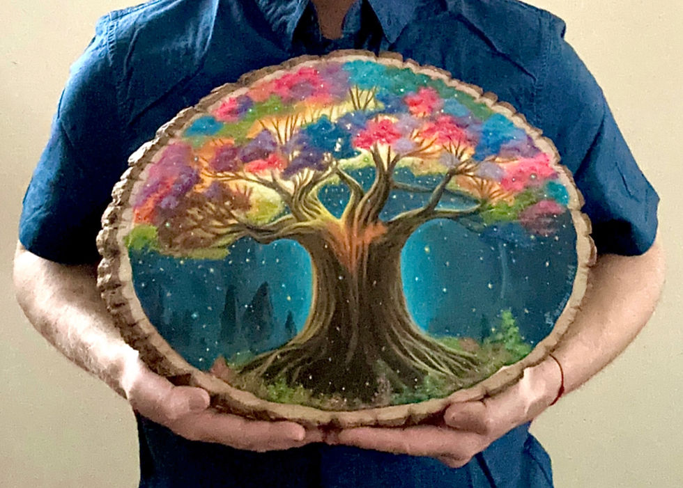 Thumbnail: "Tree Of Life"Acrylic on basswood- 11x14in