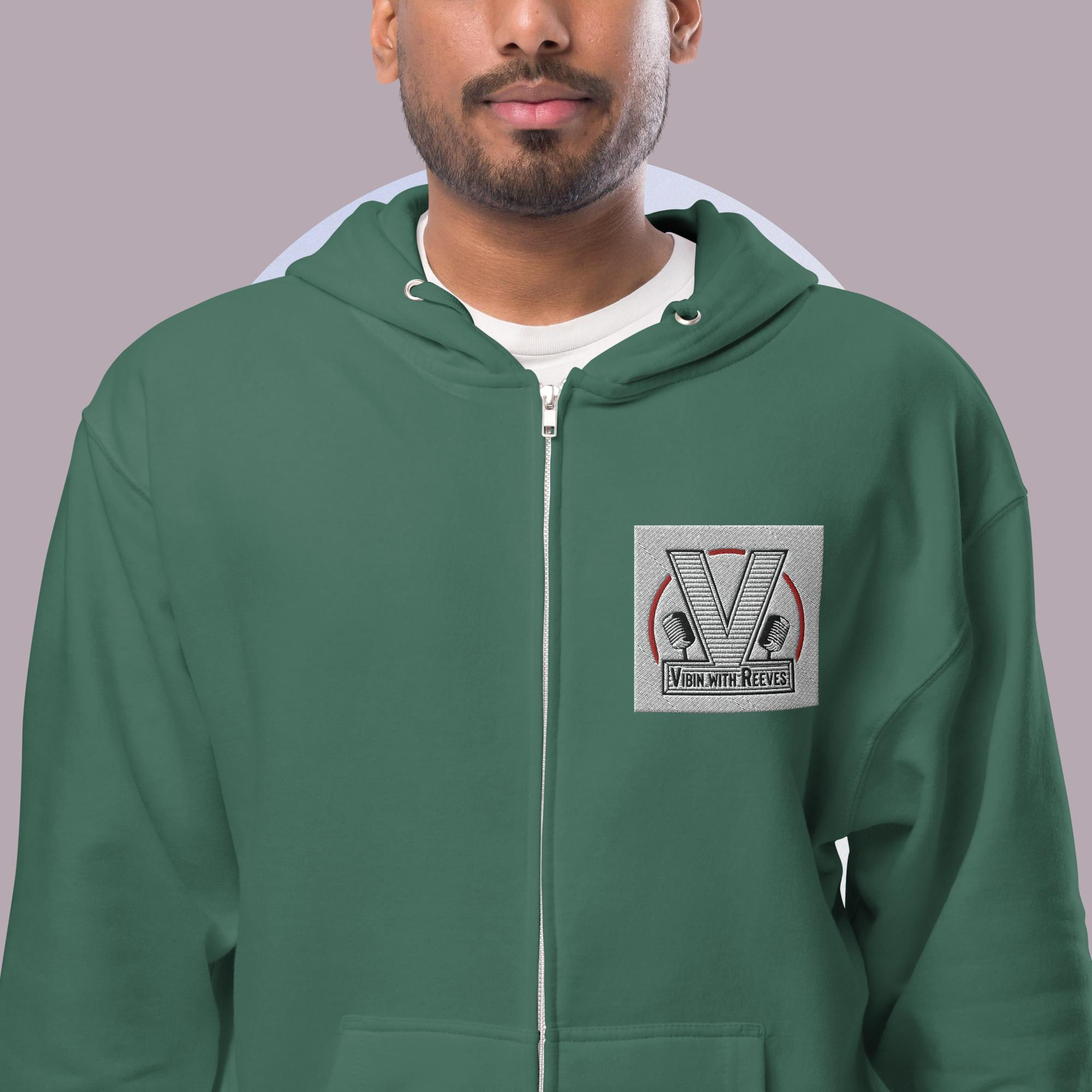 Unisex fleece zip up hoodie