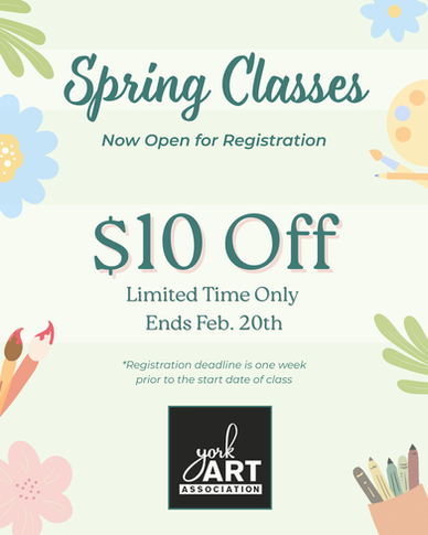 Spring Classes Open for Registration - Save $10!