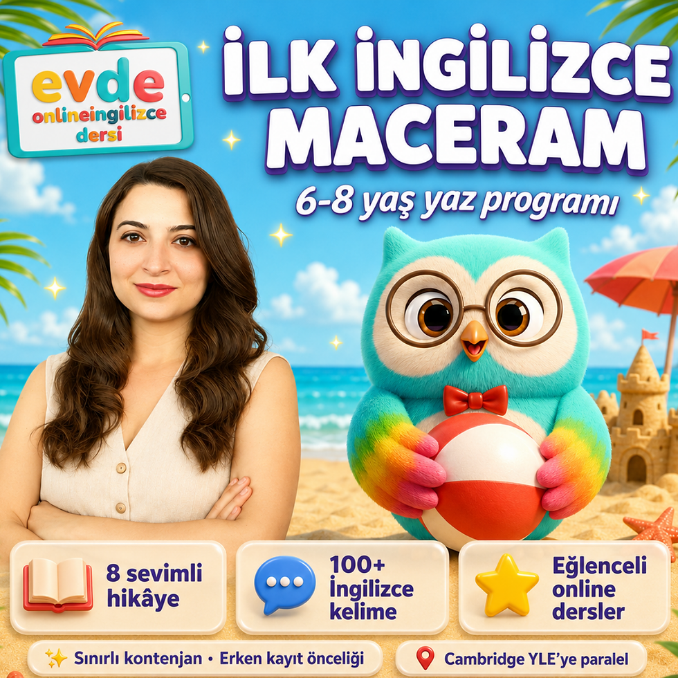 6-8 yaş online İngilizce yaz programı İlk İngilizce Maceram 5 haftalık birebir Zoom dersi