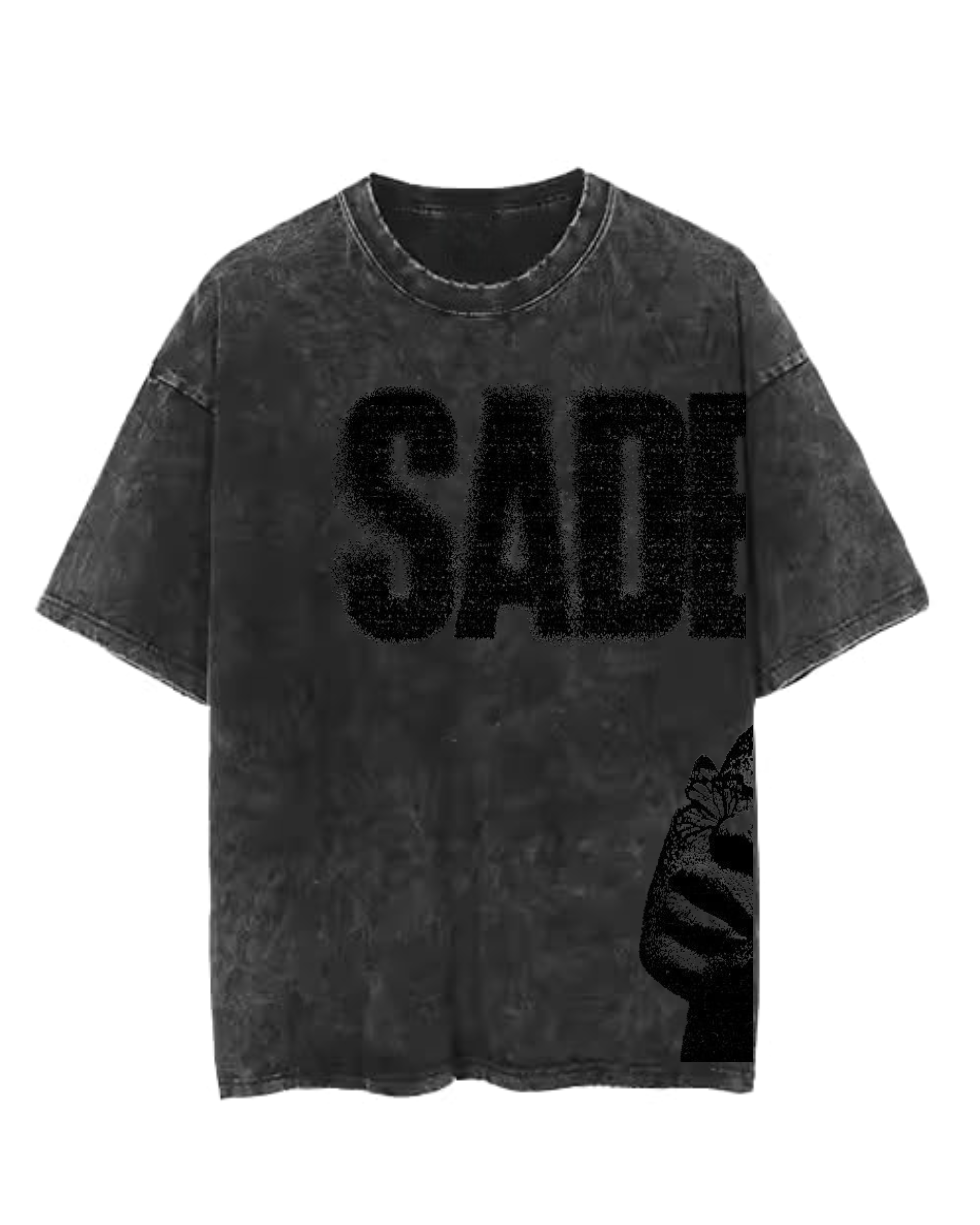 SADISM Graphic Acid-Wash Oversized T-Shirt