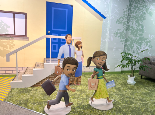 Idealized representation of a family of believers at the Japanese headquarters of the Jehovah’s Witnesses in Ebina.