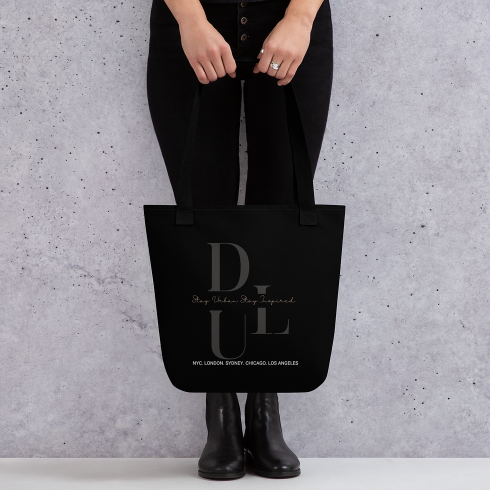 Thumbnail: Midnight Tote Bag – Black Urban Tote by Digital Urban Living