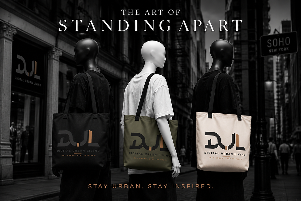 Digital Urban Living Signature Large Tote in canvas featuring a spacious premium design, comfortable cotton handles, and mode
