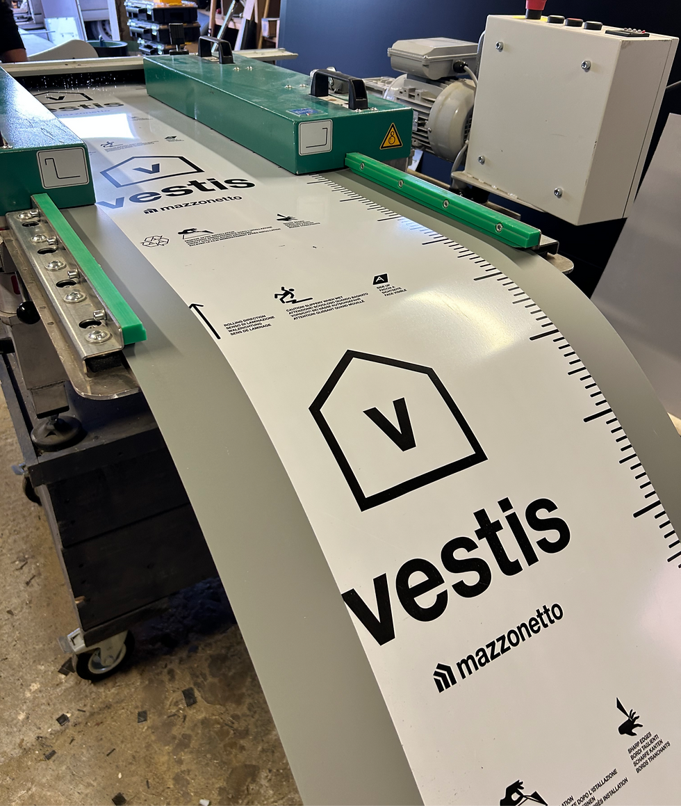 Custom fabrication of standing seam panels in-house using Vestis aluminium by Alu Zinc Metal Roof Solutions