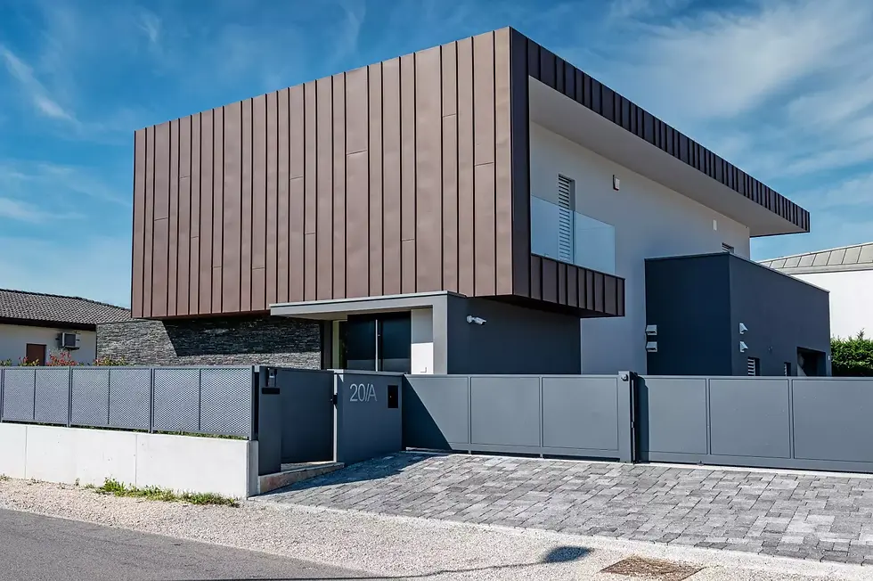 Vestis aluminium facade cladding installed on a modern new build project using 