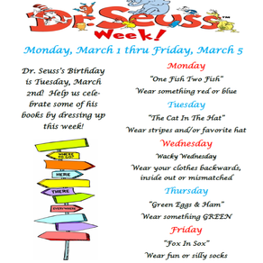 Celebrate Dr. Seuss! - March 1-March 5, 2021
