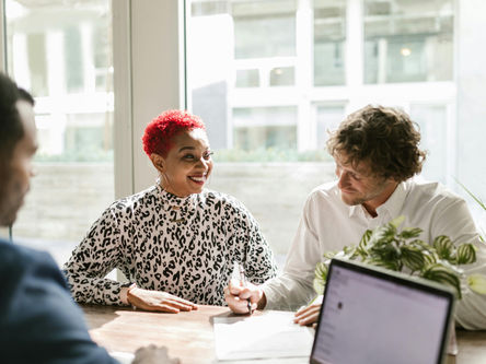 man and woman with a tax attorney