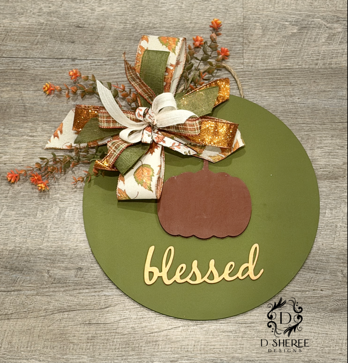 Blessed Harvest Door Hanger - 14"