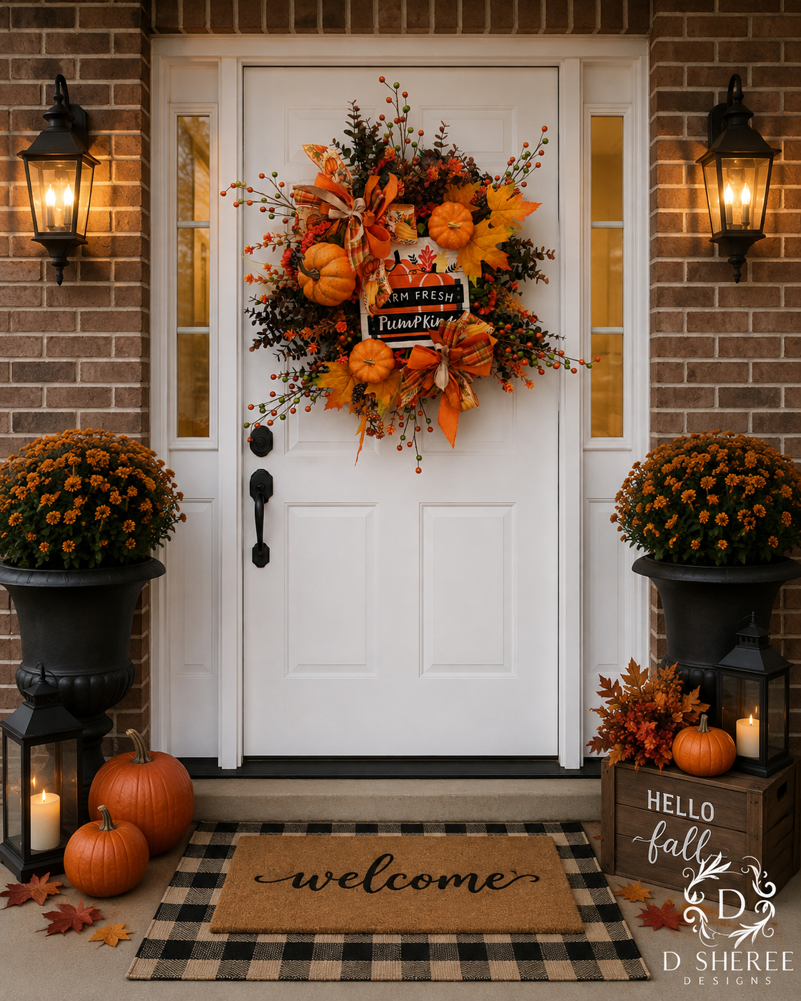 Fresh Farm Pumpkin Welcome Luxury Wreath
