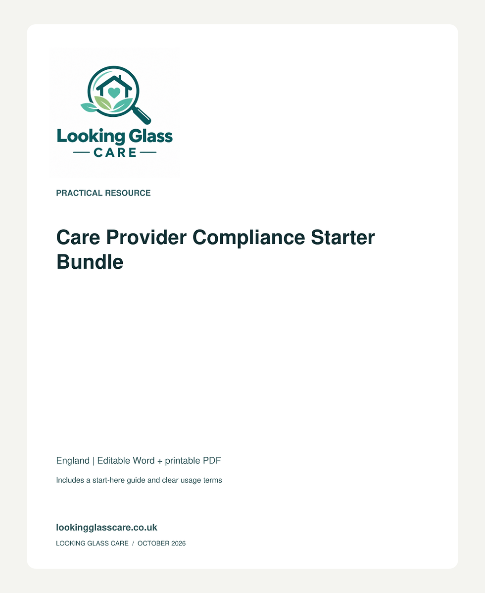 Care Provider Compliance Starter Bundle — Looking Glass Care branded resource cover
