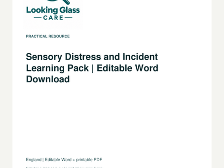 Understanding distress in supported living: sensory needs, choice and positive behaviour support