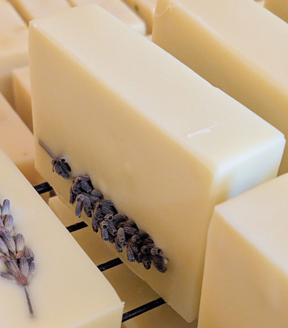 Lavender handmade soap by Canadian living in Washington State for sensitive skin that does not contain essential oil