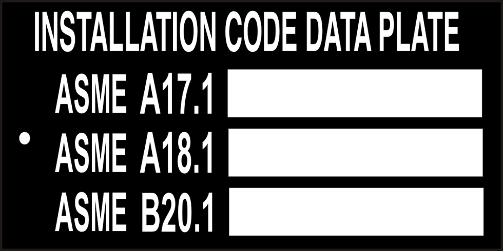 Code Data Plate Installation ASME #C-14