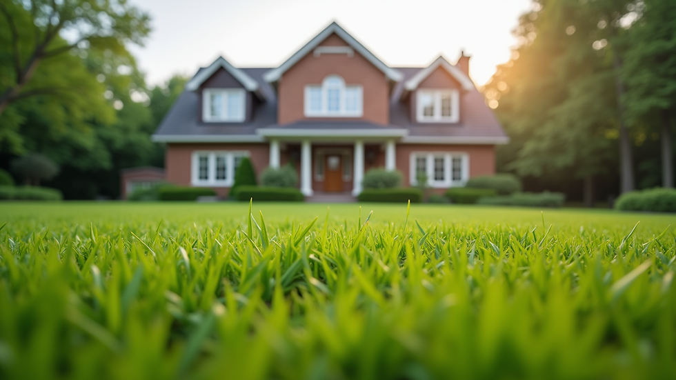 Eye-level view of a well-maintained home with a manicured lawn