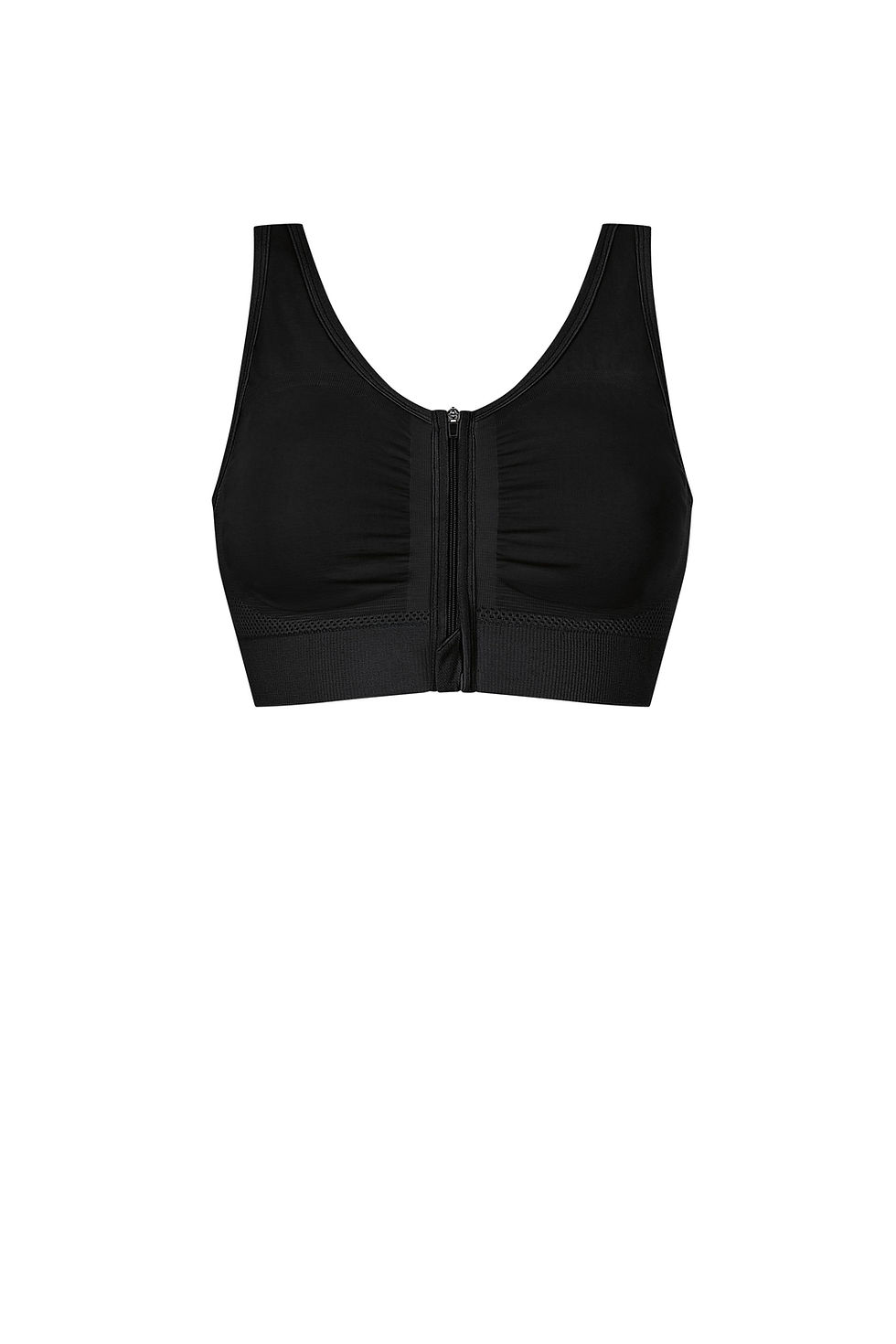 Thumbnail: Amoena Emilia Seamless Non Underwired Pocketed Surgical Bra - Black