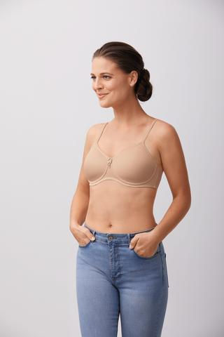 Thumbnail: Amoena Lara Non Underwired Padded Soft Mastectomy Bra Nude 0674