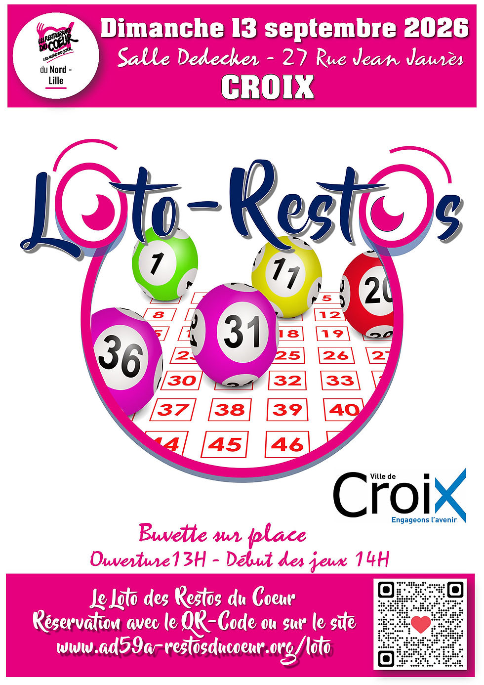 Ne manquez pas le 13 septembre, salle Dedecker à Croix : le Loto des Restos !