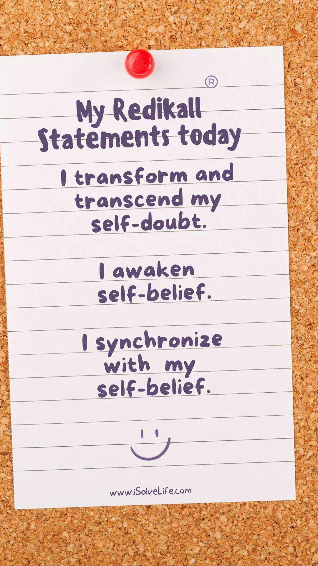Synchronize with self-belief -my Redikall statements today
