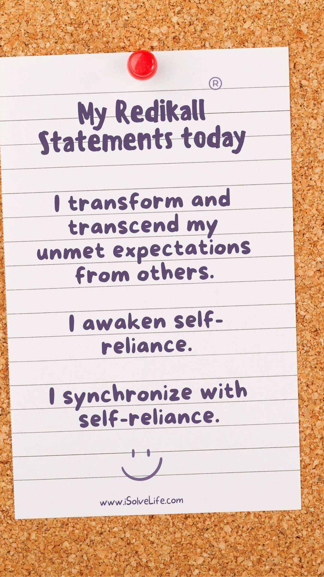 Self-reliance Your Redikall Statement for today