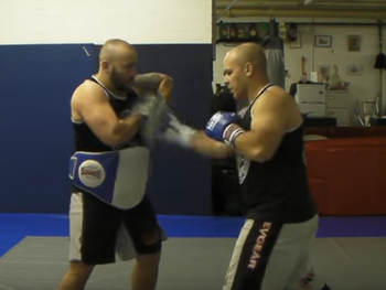 Pad Training using the Body Protecter